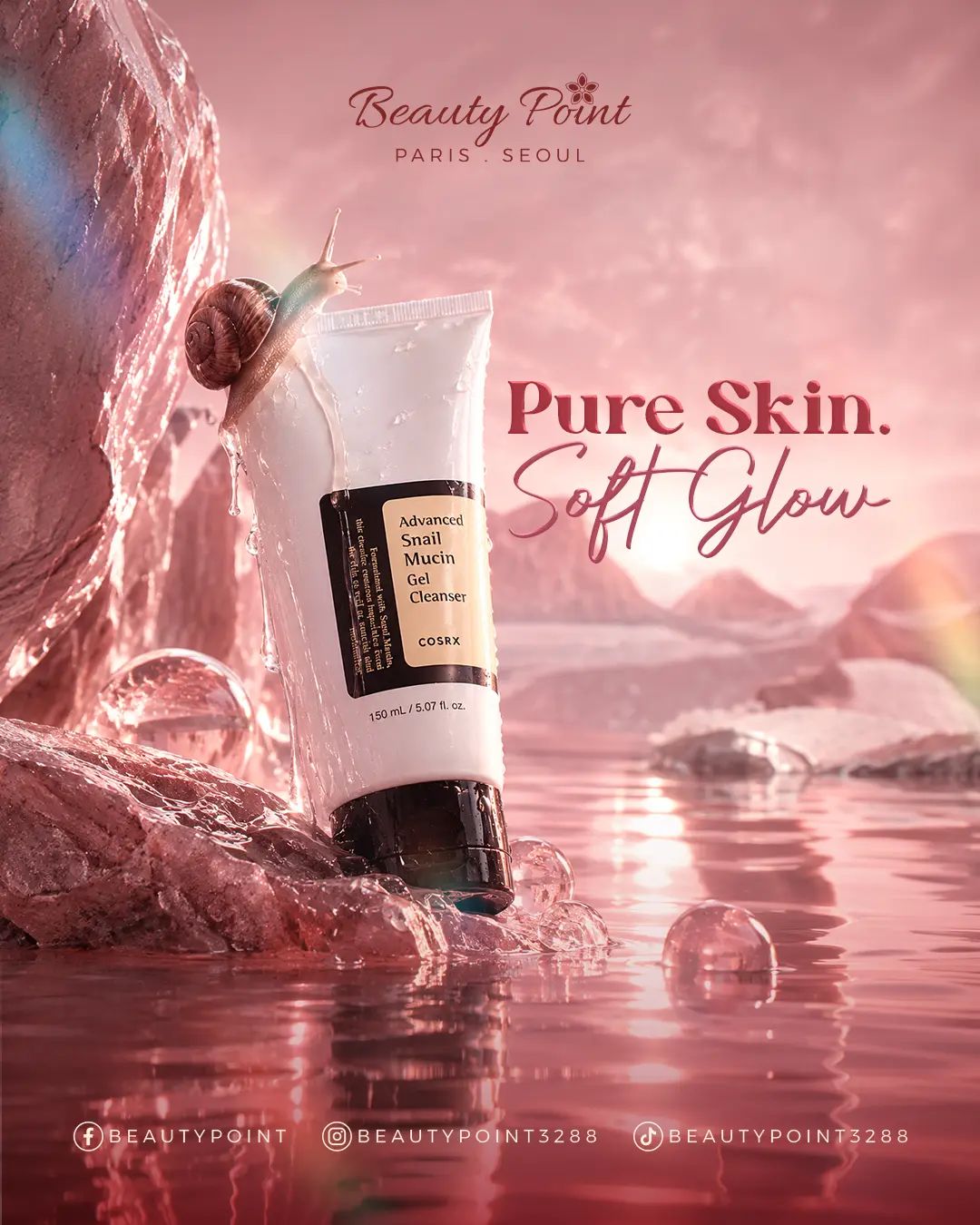 COSRX Advanced Snail Mucin Gel Cleanser — Pure Skin, Soft Glow